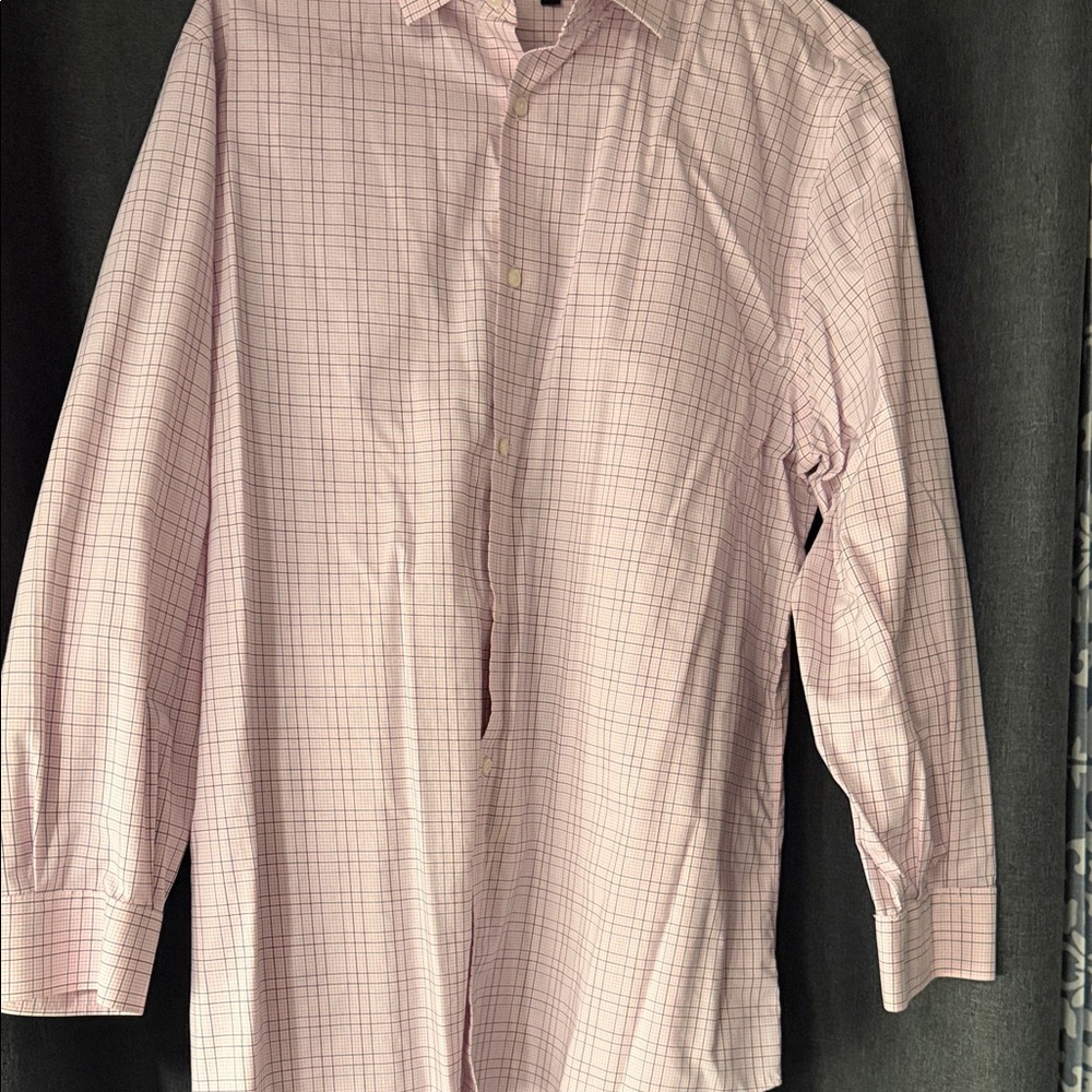 Banana Republic Light Pink Plaid Dress Shirt